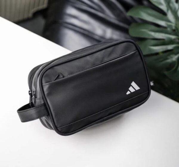 Adidas Two-Zip Pouch Black/ White Tag New HS4449 - Image 2