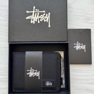 New Hot Stussy Canvas Wallet Black Vintage Style Card Wallet Gift