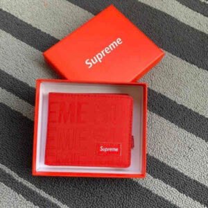 New Supreme Red Wallet Credit Cardholder Coin&Notes Mens Womens Wallet