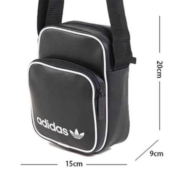 Adidas Mini Vintage Crossbody Bag Black New - Image 3