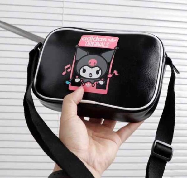 Adidas Originals x Hello Kitty Kuromi Small Item Bag Black Zip Pocket - Image 3