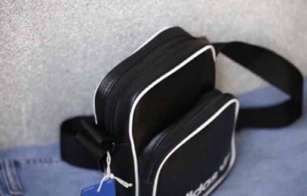 Adidas Mini Vintage Crossbody Bag Black New - Image 5