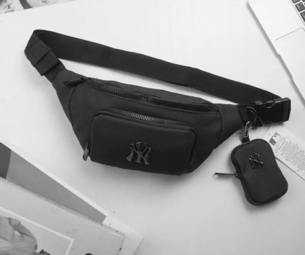 MLB Crossbody Fanny Pack MLB Metal Logo NY Waterproof Leather Tag New