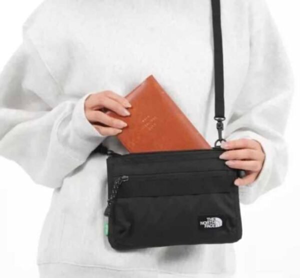 The North Face Black Camp Cross Bag White Small Logo Unisex - Image 4