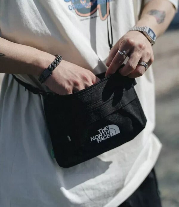 The North Face Black Camp Cross Bag White Big Logo Unisex - Image 8
