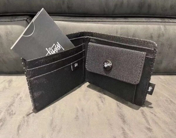 New Hot Stussy Canvas Wallet Black Vintage Style Card Wallet Gift - Image 10
