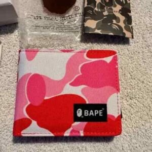 Bape Wallet Multiple Colours CAMO Pink Nylon Bi-Fold Bathing Ape Head New